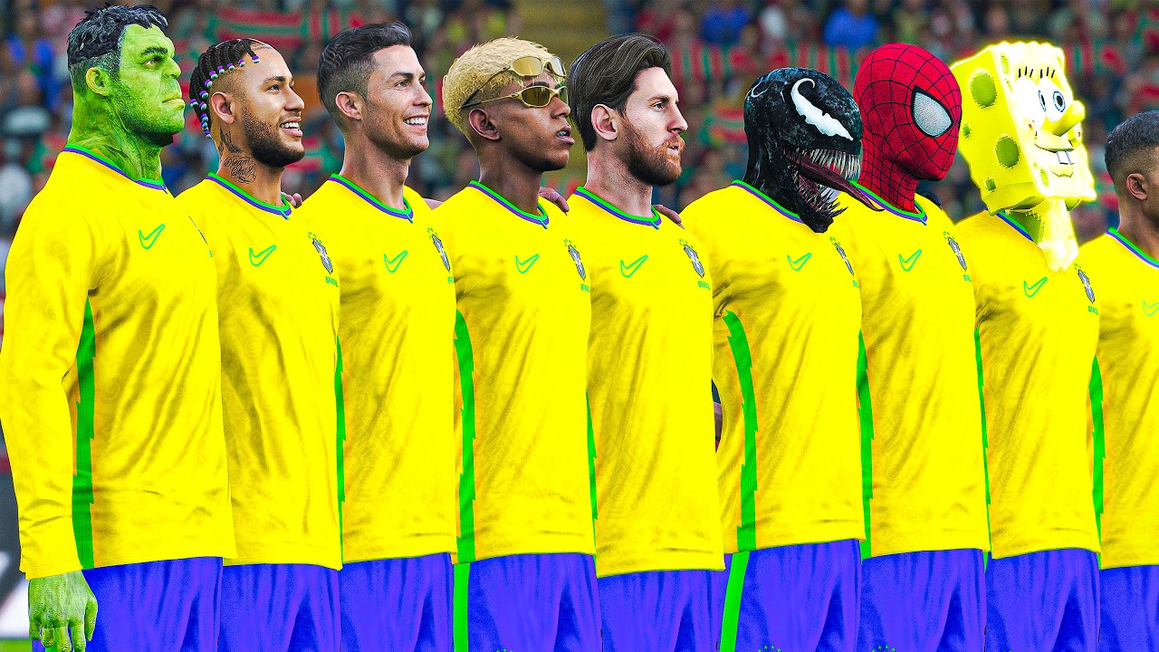 RONALDO,MESSI, SpiderMan, NEYMAR🌍 ماذا لو حدث رونالدو وميسي وسبايدرمان ونيمار وكل الستارز يلعبون معا