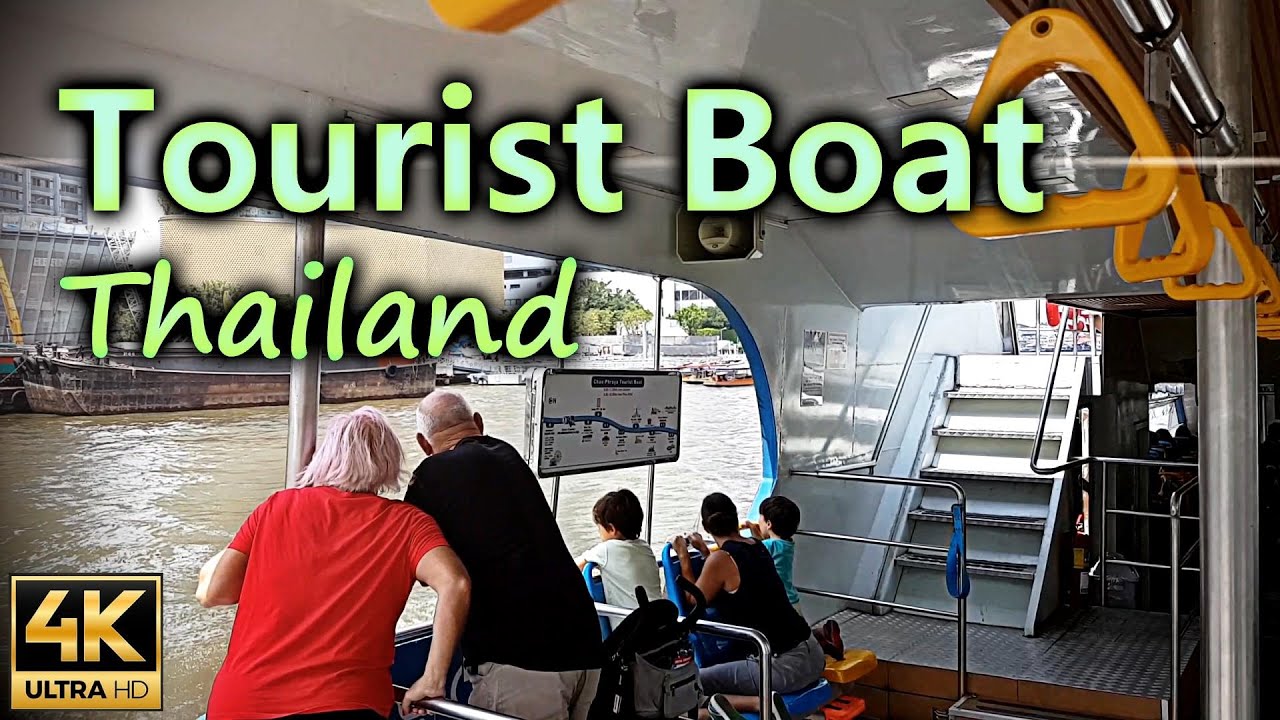 The Chao Phraya Tourist Boat from Sathorn Pier to Ratchawong Pier, Bangkok / Thailand / 4K