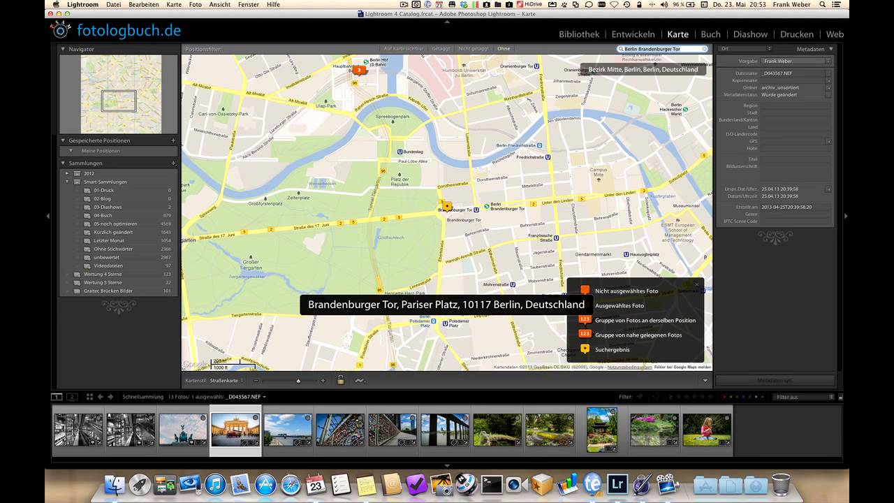 Lightroom meine Arbeitsweise, Teil 4 - Fotos GPS-Koordinaten zuweisen im Modul Karte