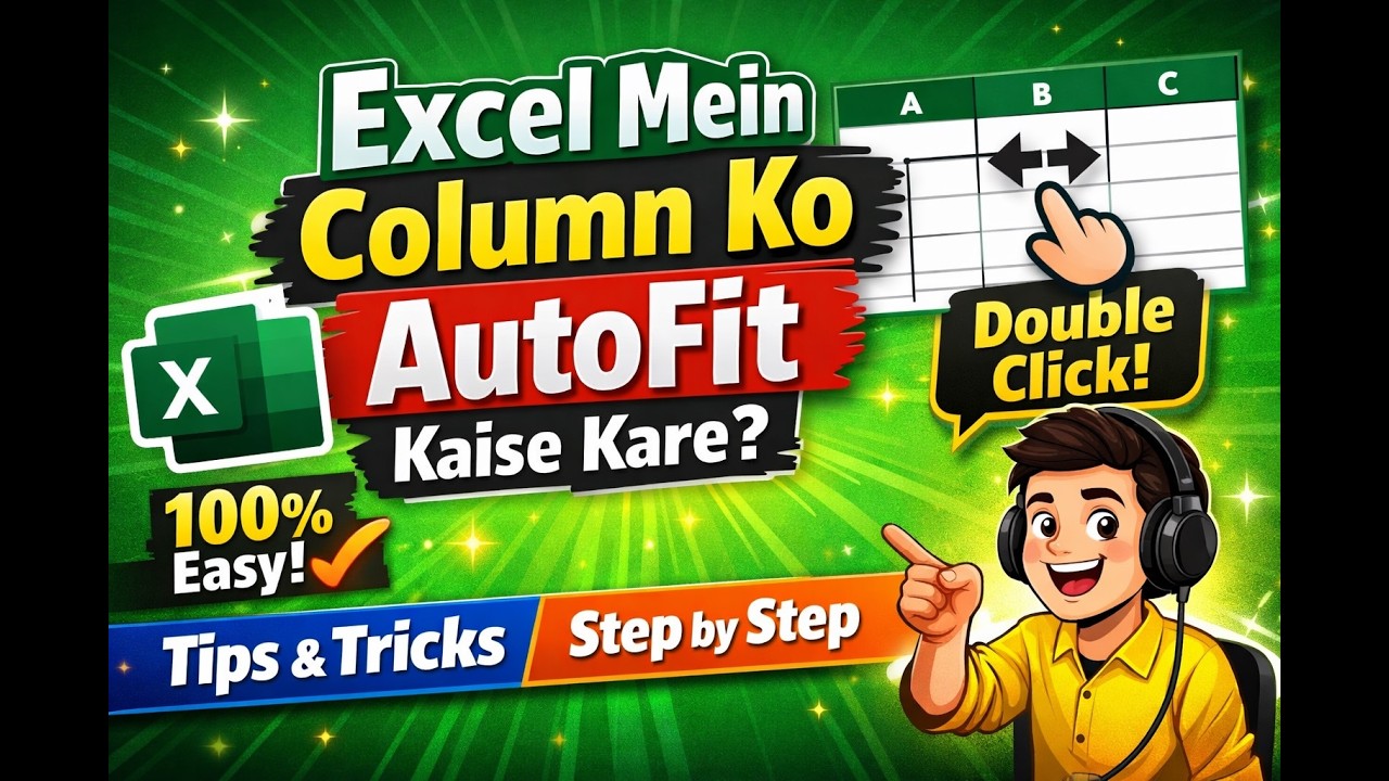 Excel me colum ko autofit kaise kare #excel