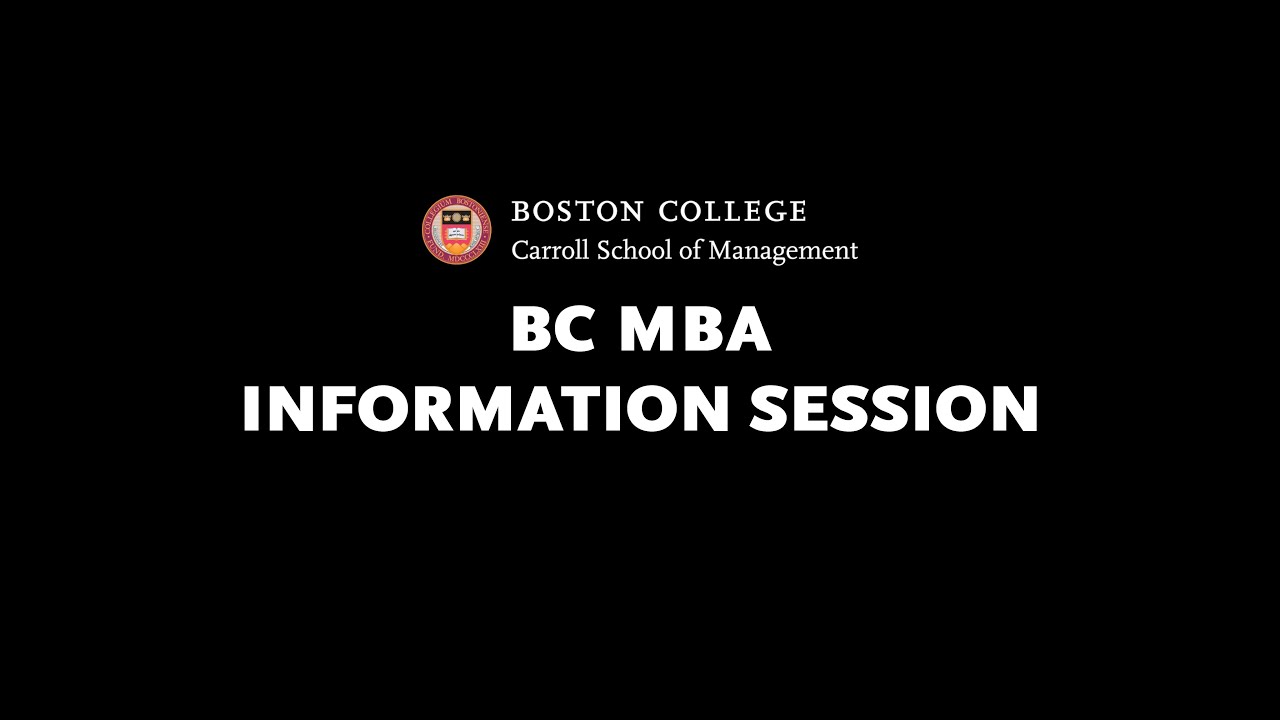Boston College MBA Information Session: October 8, 2025