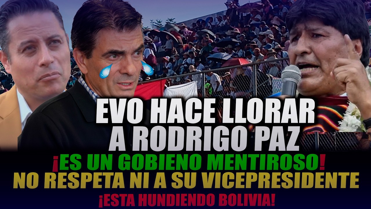 ¡EVO HACE LLOR4R A RODRIGO PAZ! ¡Es un gobierno mentiro-so, no respeta ni a su vicepresidente!
