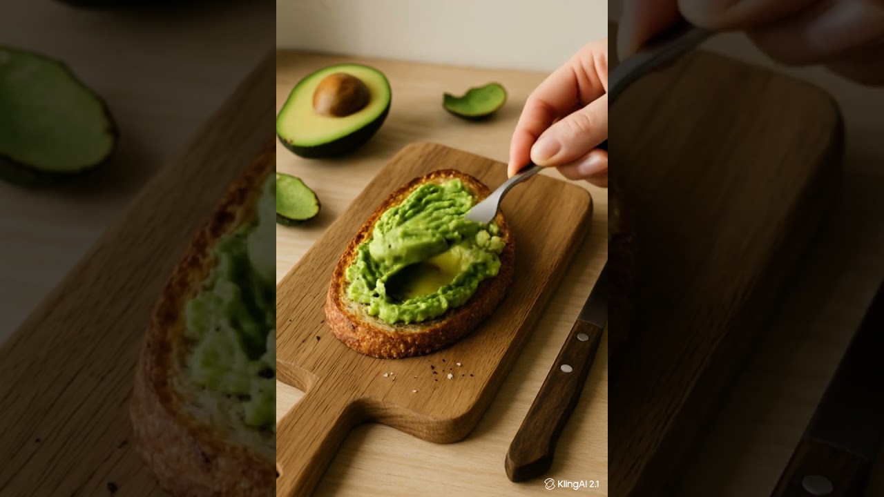 Creamy Avocado Toast 🥑 #HealthyASMR&rdquo; #kitchenasmr