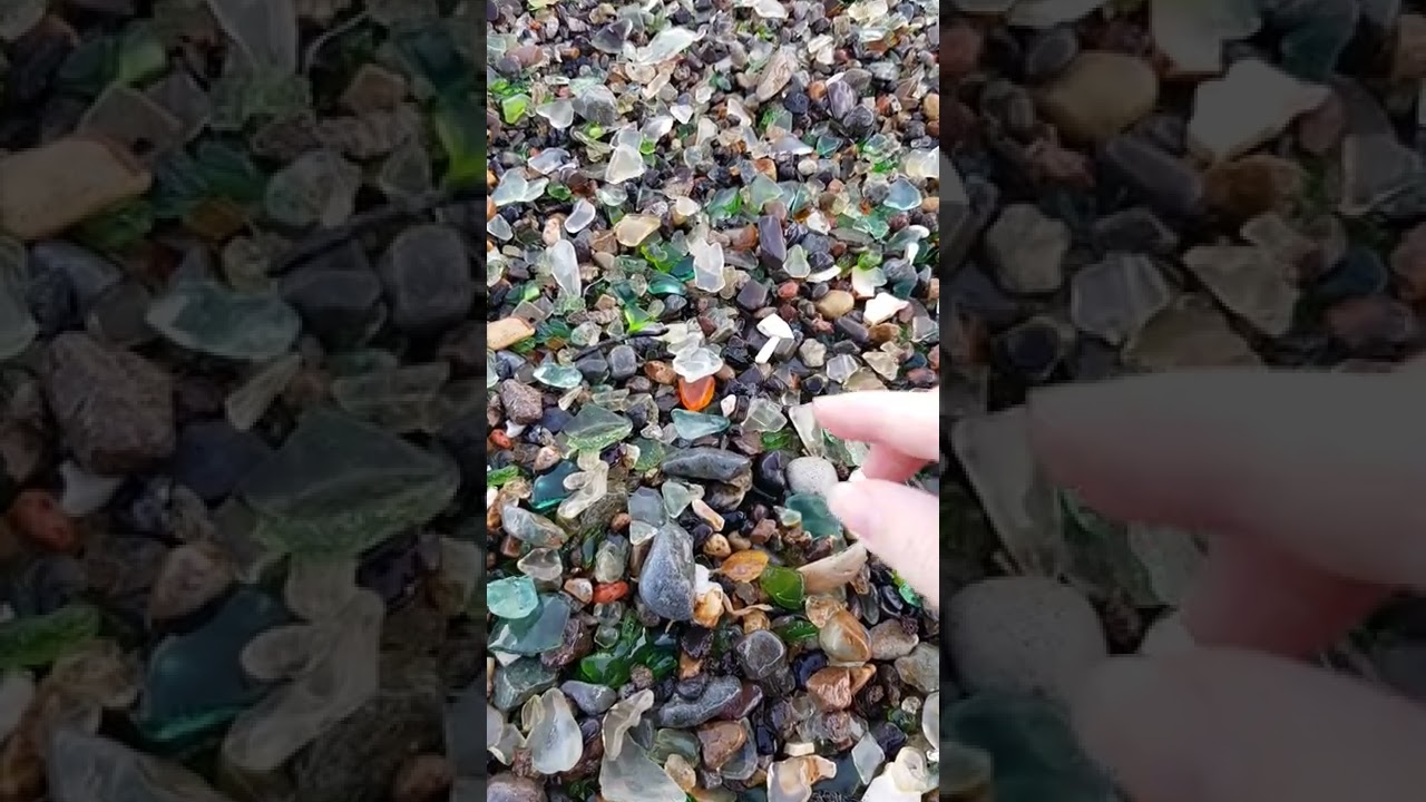Tiny orange sea glass