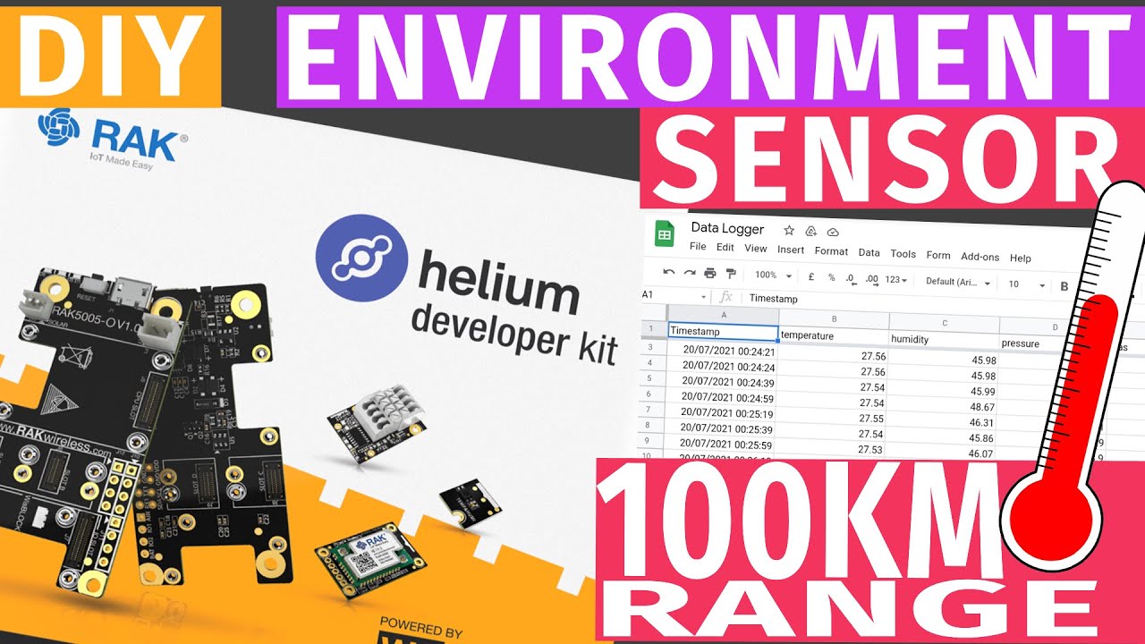 LoRaWAN Environmental Sensor Live | Google sheets Helium Integration Tutorial | DIY helium Miner