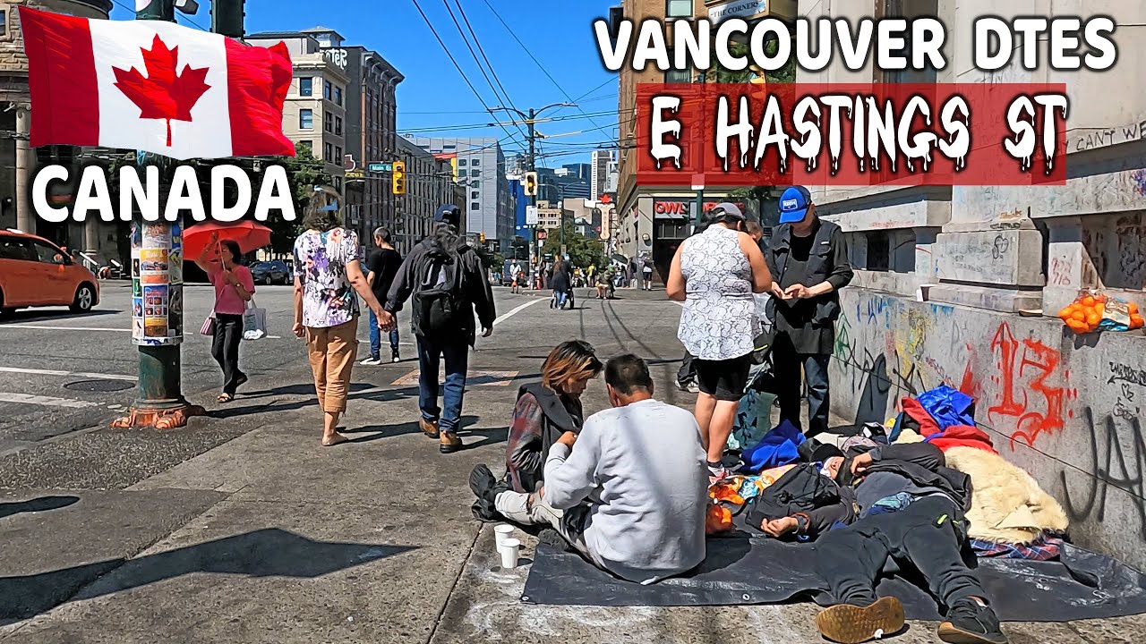 🇨🇦 【4K】 East Hastings St. Downtown Vancouver BC, Canada. Street Walk. July 2025. Go Pro Hero 10.