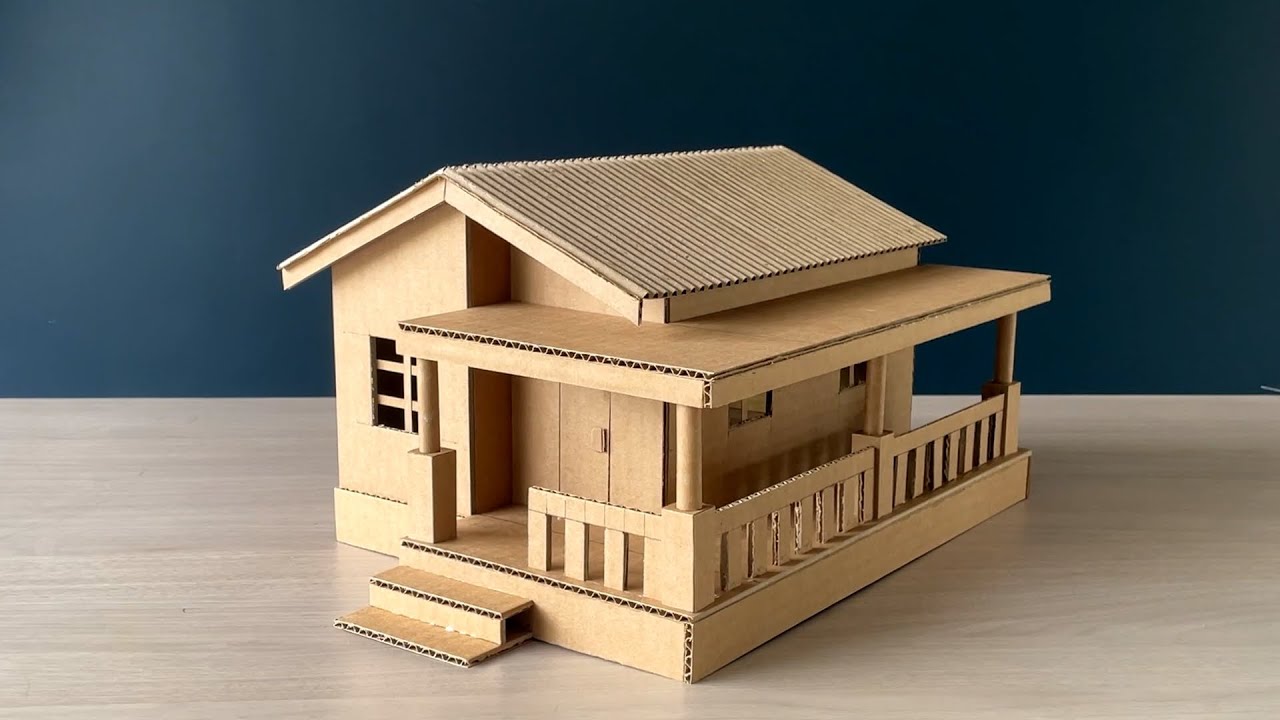 Simple yet beautiful cardboard house making - DIY school project for students