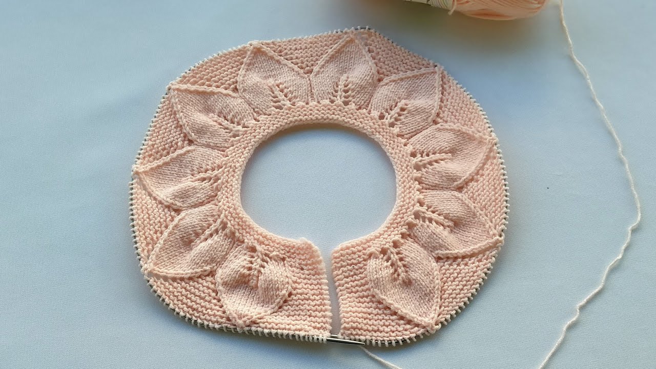Yaprak Modeli Bebek Yeleğinde , Minik Ajur Yapımı