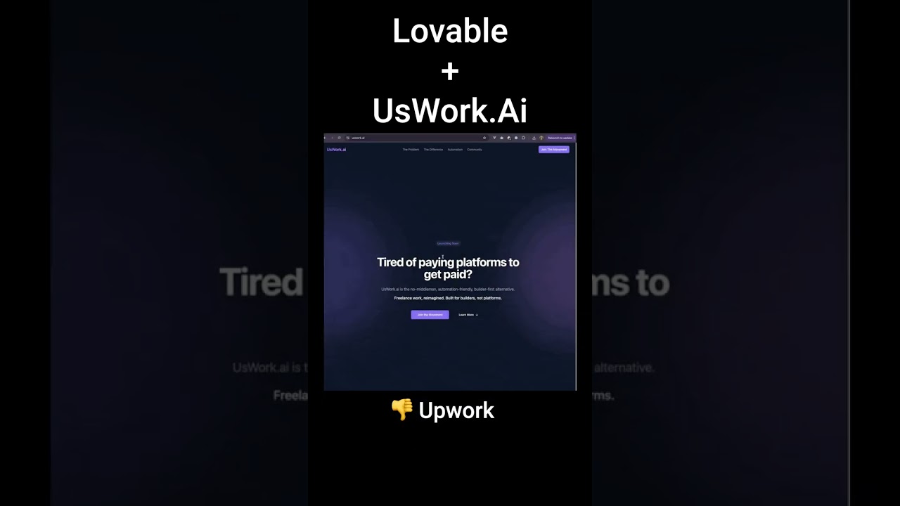 UsWork.ai + Lovable vs Upwork