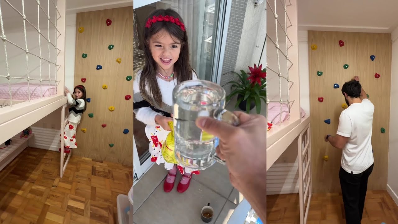 Zoe Sato Nagle conhecendo seu quarto Novo na casa do papai Duda Nagle