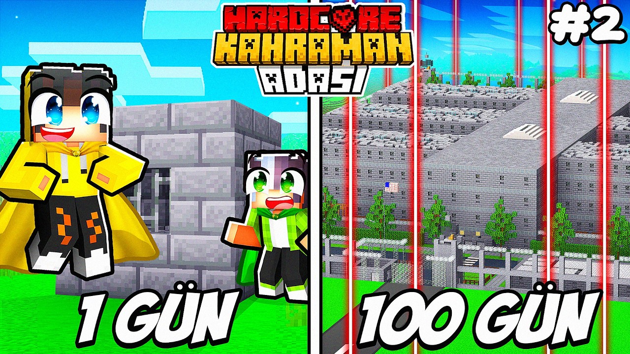 Minecraft Hardcore’da 100 Gün Boyunca En Güvenlikli Kahraman Hapishane İnşa Ettik! 🔒