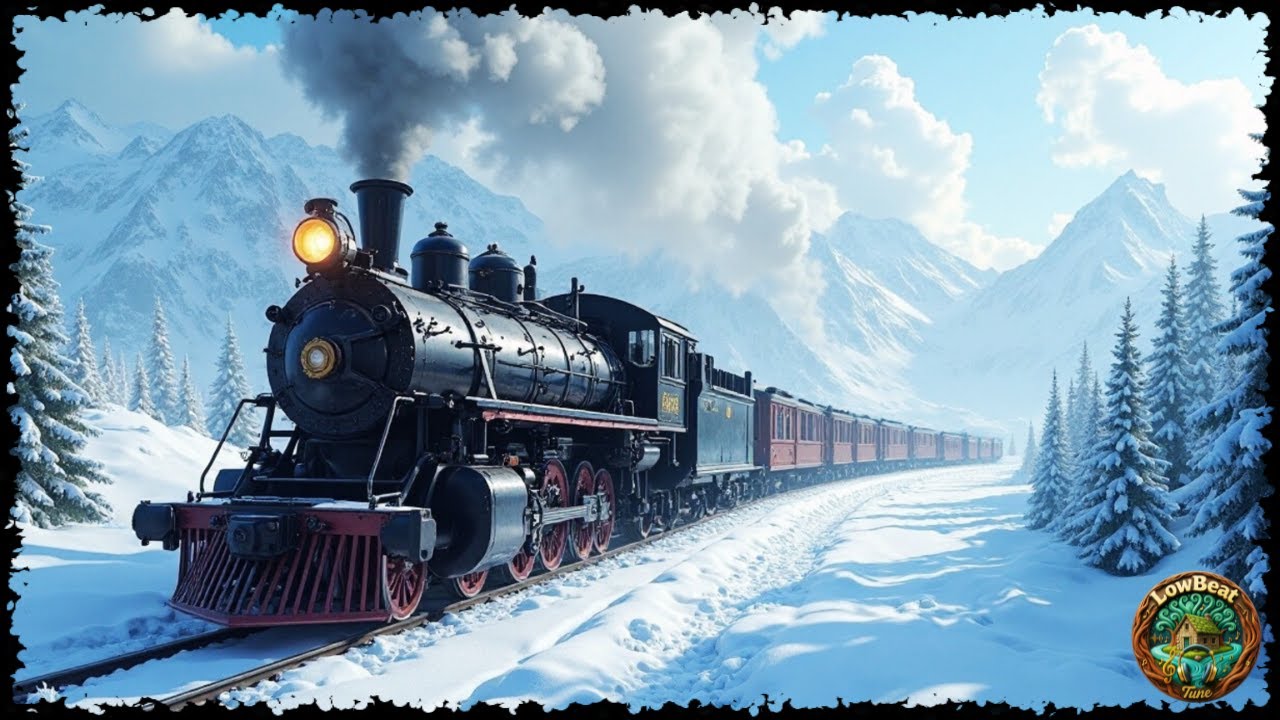 Enchanted Snowbound Mountain Town 🚂 | Fantasy Steam Train Through Icy Peaks | LowBeat Tune 🍁