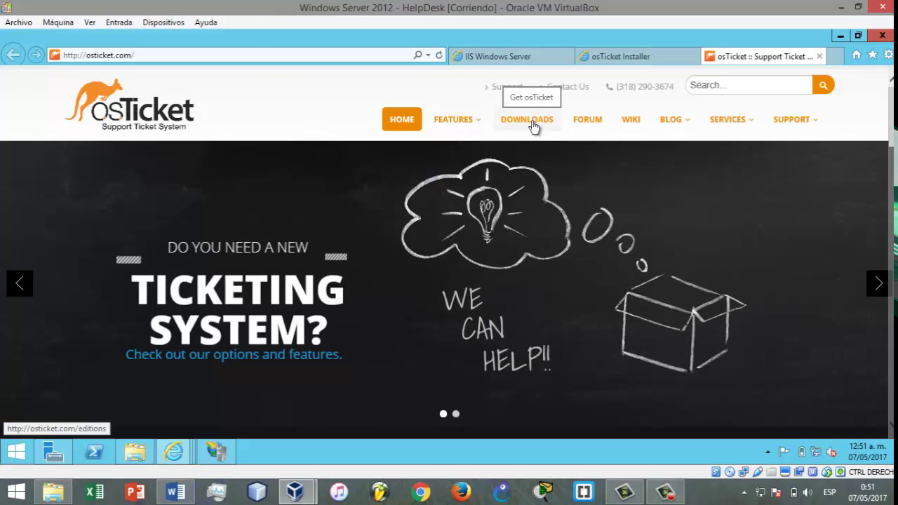 Instalación de OsTicket en Windows Server 2012 R2
