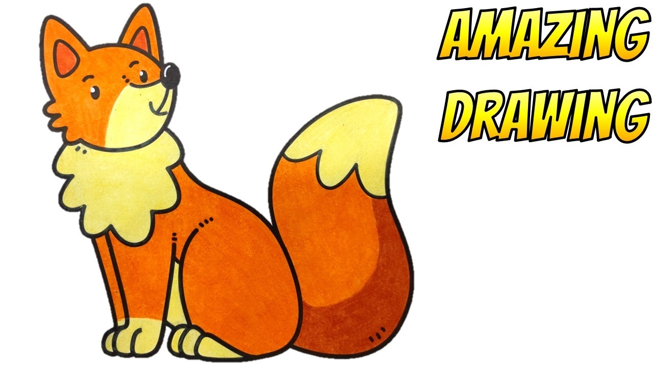 Orange Fox with Fluffy Tail #amazingdrawing