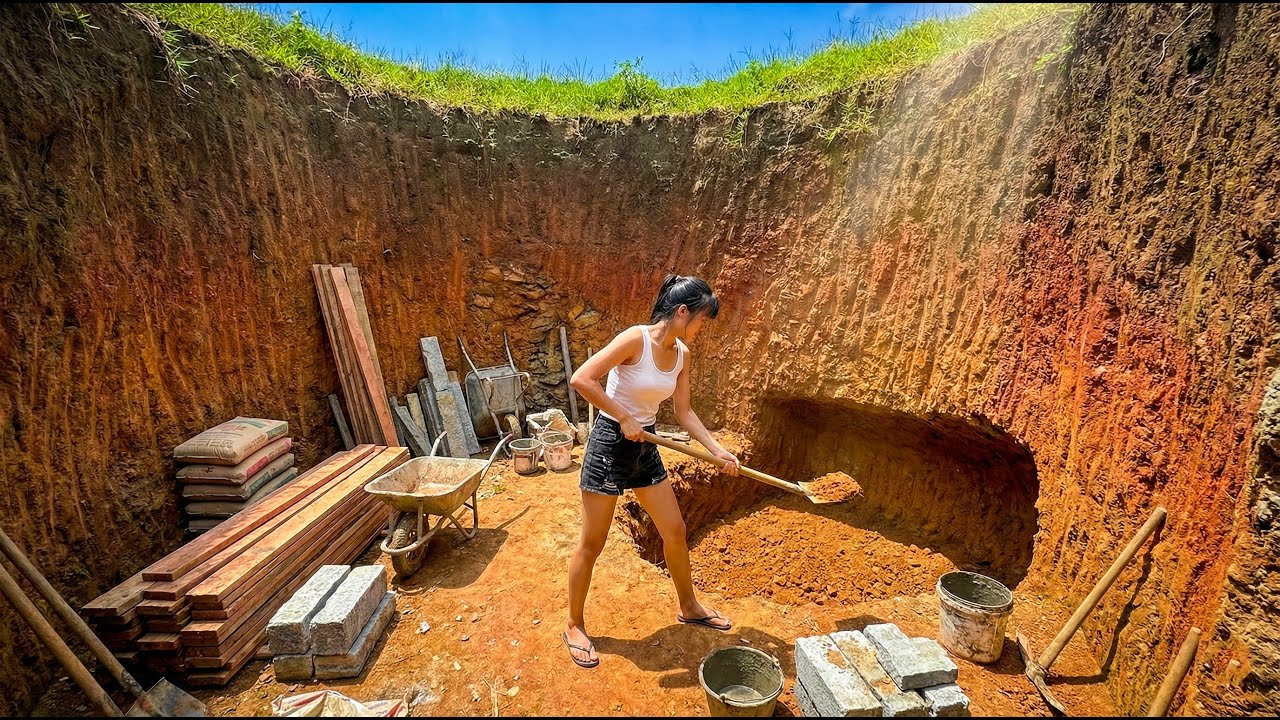 Building a Drainage System for a New Garden Toilet - Completely Handmade