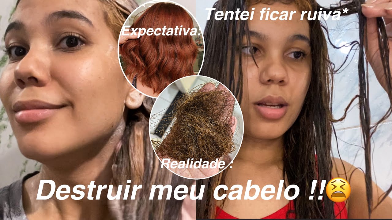 TENTEI FICAR RUIVA EM CASA E DESTRUIR MEU CABELO !!😰