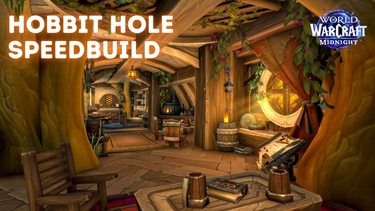 WoW Housing | Hobbit Hole Speedbuild🌳 #worldofwarcraft #wowhousing