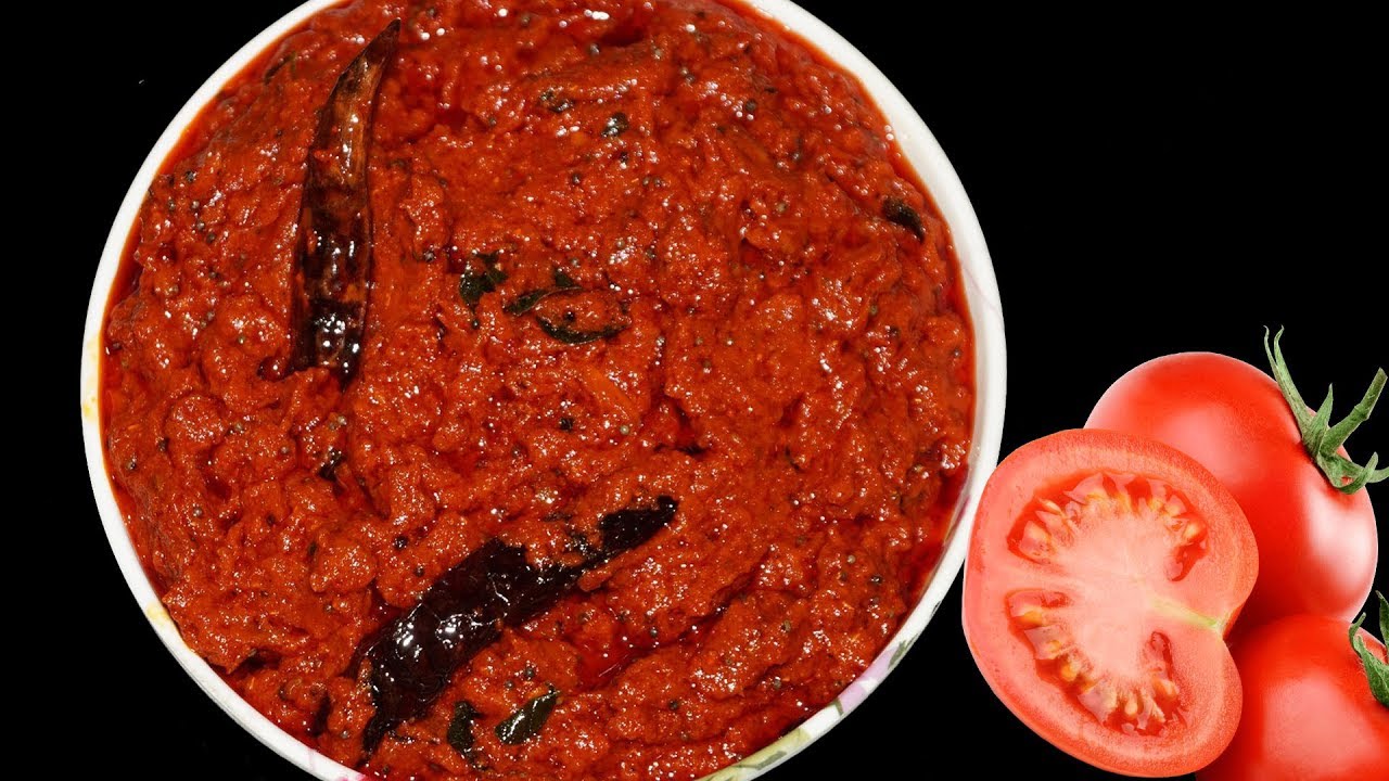 Instant Tomato Pickle in Telugu - How to make Tomato Pachadi recipe (టమాటా నిల్వ పచ్చడి)