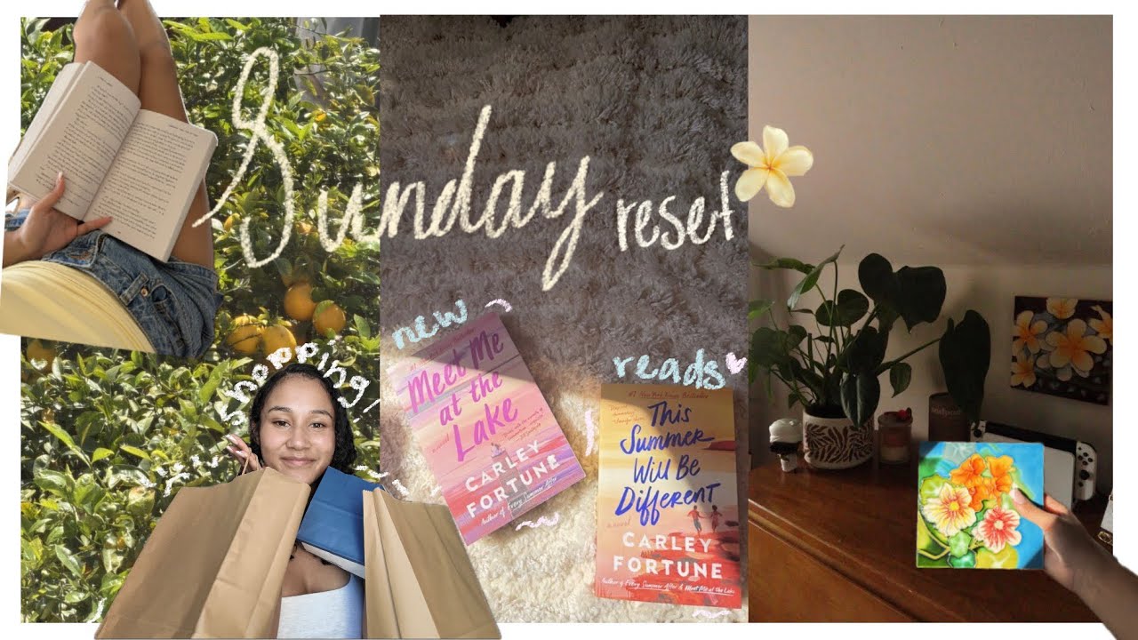 sunday reset vlog🍋: cleaning & decorating my space,grocery restock, new & current reads, etc.