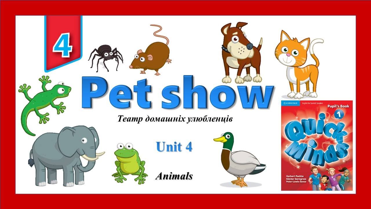 Театр домашніх улюбленців. 1 клас. Quick Minds 1. Unit 4. Lesson 1. New words 