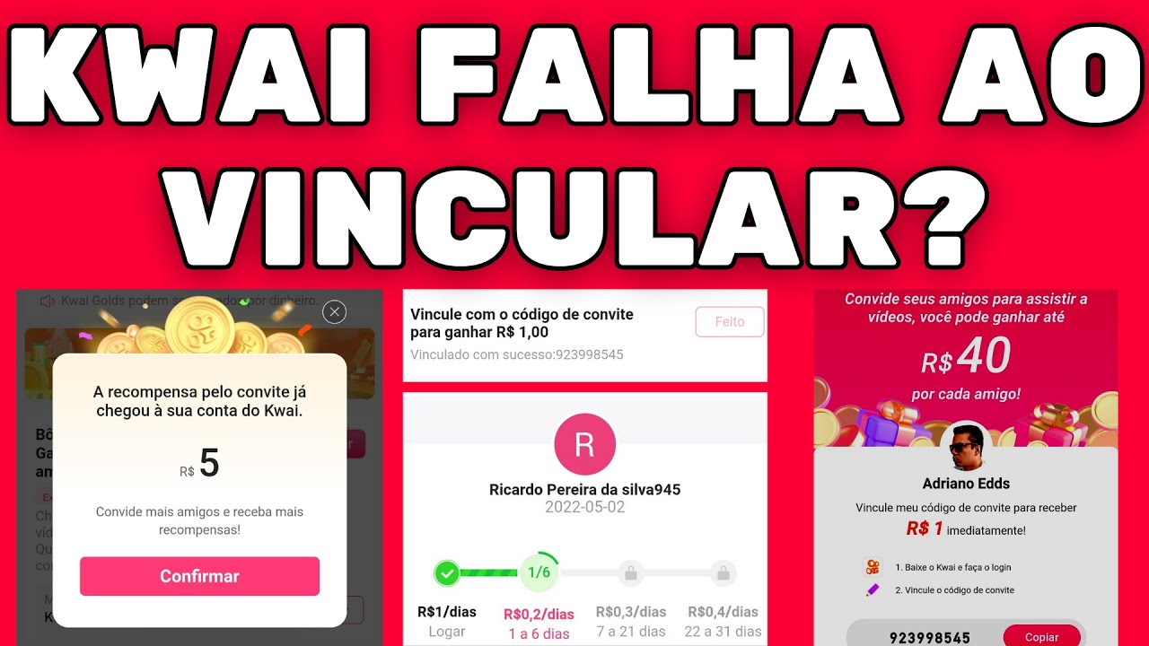 KWAI FALHA AO VINCULAR TENTE NOVAMENTE MAIS TARDE? VEJA COMO EU PASSEI O C&Oacute;DIGO!