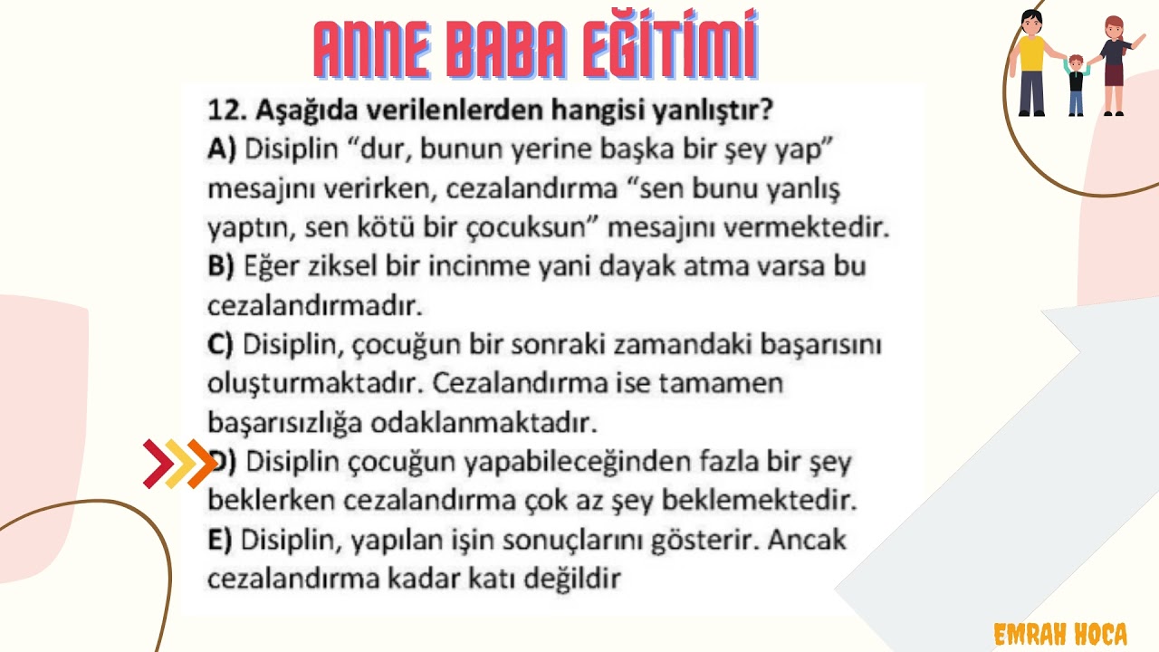 ANNE BABA EĞİTİMİ 2021 VİZE-FİNAL SORULARI VE B&Uuml;TE HAZIRLIK