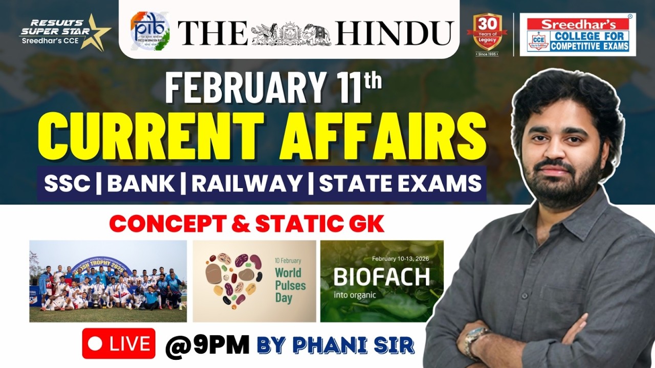 🔴Live | Daily Current Affairs in Telugu | February 11th | Latest & Important News | PHANI SIR