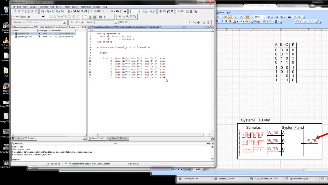 VHDL Design Example - Conditional Signal Assignments in ModelSim