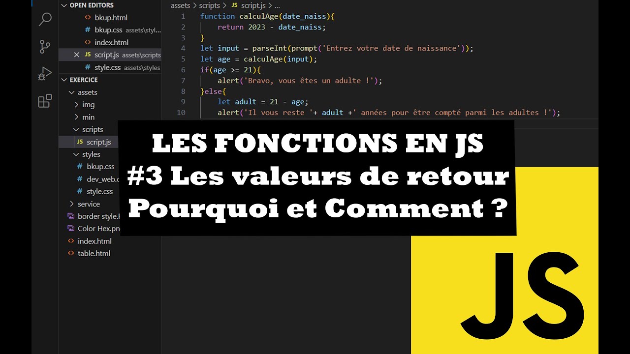 #7 Valeurs de retour de fonctions : Pourquoi et Comment les utiliser en JavaScript | Cours de JS