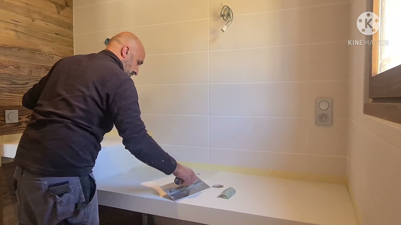 Tuto: Béton ciré résinence sur plan de travail de salle de bain