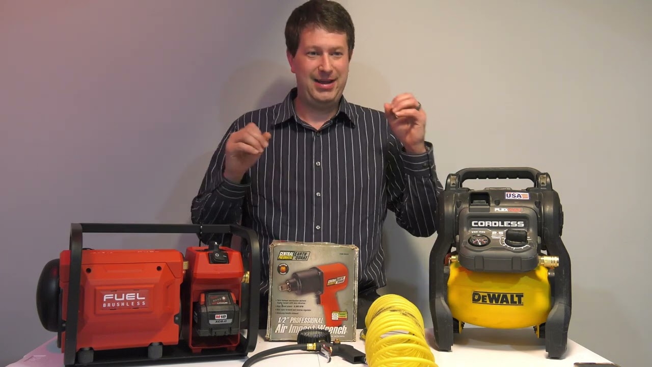 Воздушный компрессор DeWalt 60 В (DCC22560) против воздушного компрессора Milwaukee 18 В (2840-20)