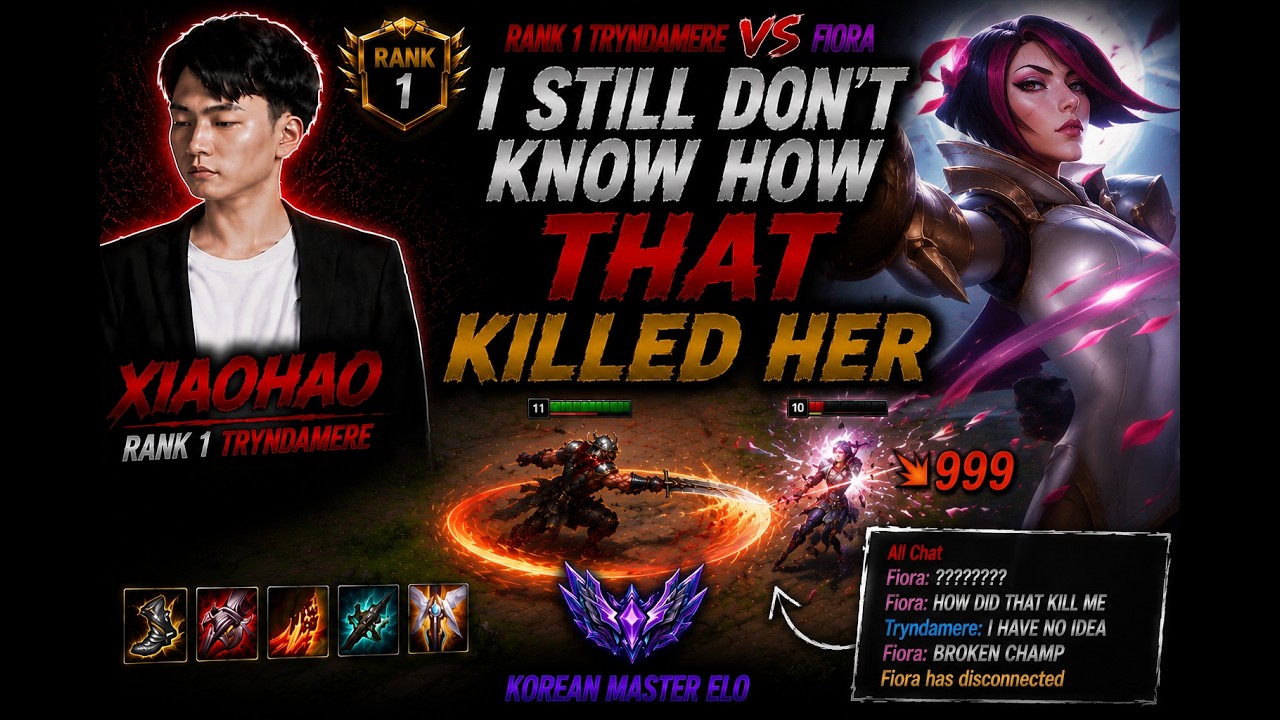 RANK 1 TRYNDAMERE VS FIORA | I STILL DON'T KNOW HOW THAT KILLED HER | KOREAN MASTER ELO