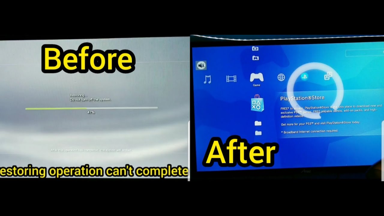 How to fix PS3 corrupted data and complete the 'Restoring Operation on System Storage.