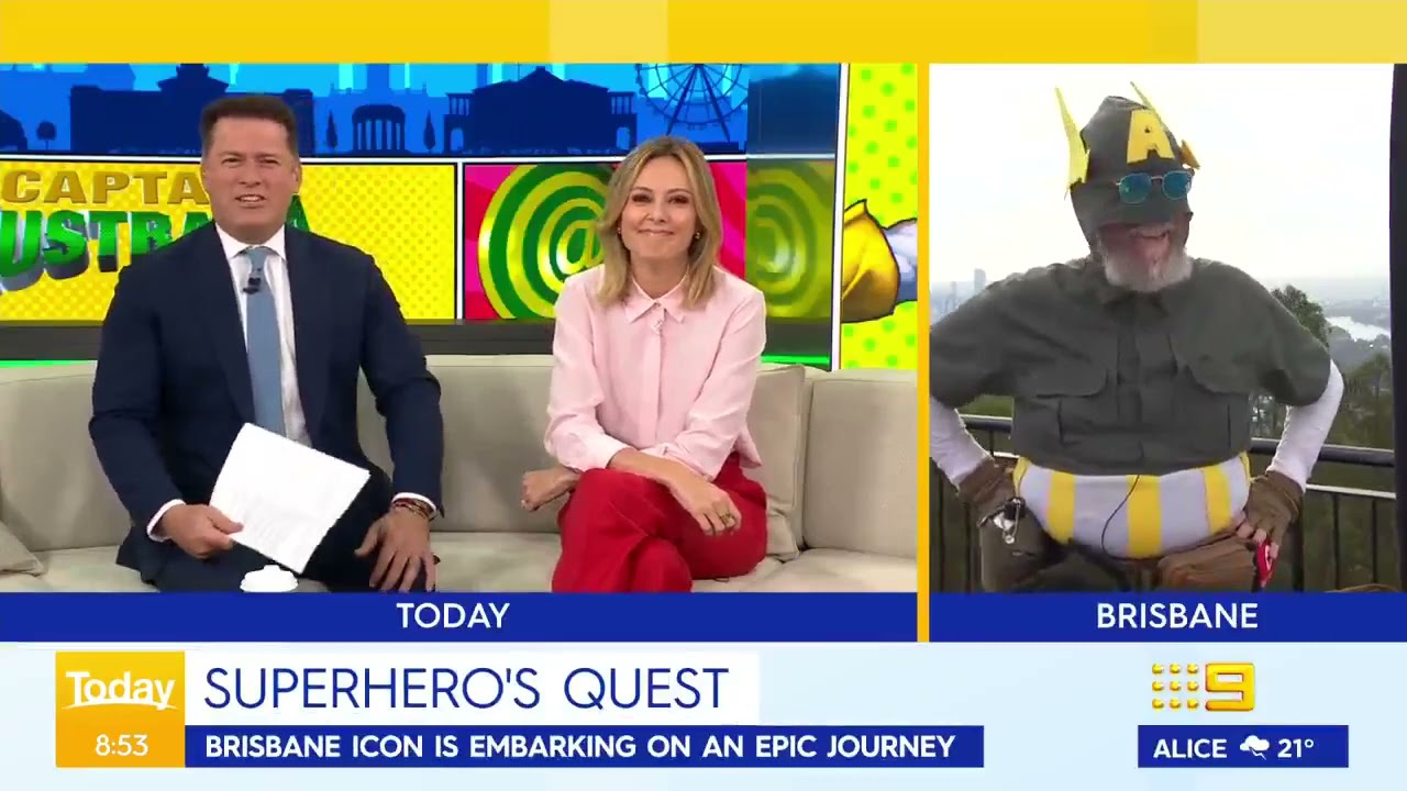Captain Australia's BIG WALK (for the Kids' Cancer Project) interview with Karl & Ally, on TODAY