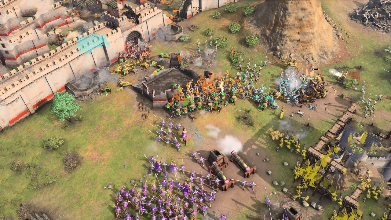 Age of Empires 4 - 4v4 EPIC FRONTLINE DEFENSE | Multiplayer Gameplay