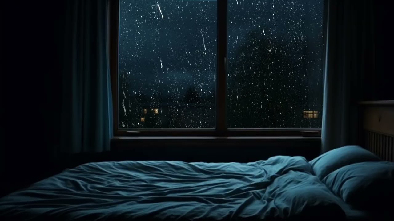 🌙 Quiet Rain Outside Window 🌧️ Stay Asleep All Night