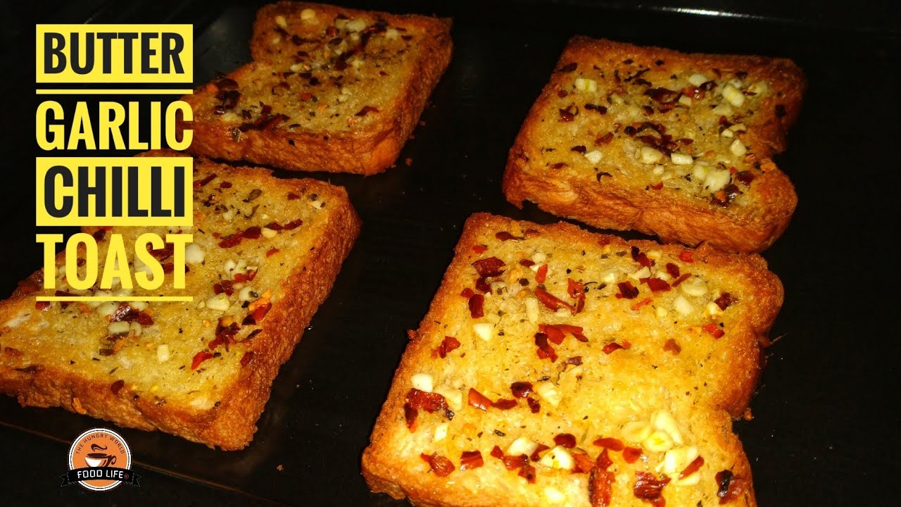 CHILLI GARLIC TOAST IN OTG | BREAD TOAST | CRISPY BREAD TOAST