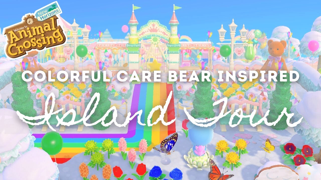 COLORFUL CARE BEAR ISLAND TOUR 🌈 | Animal Crossing New Horizons