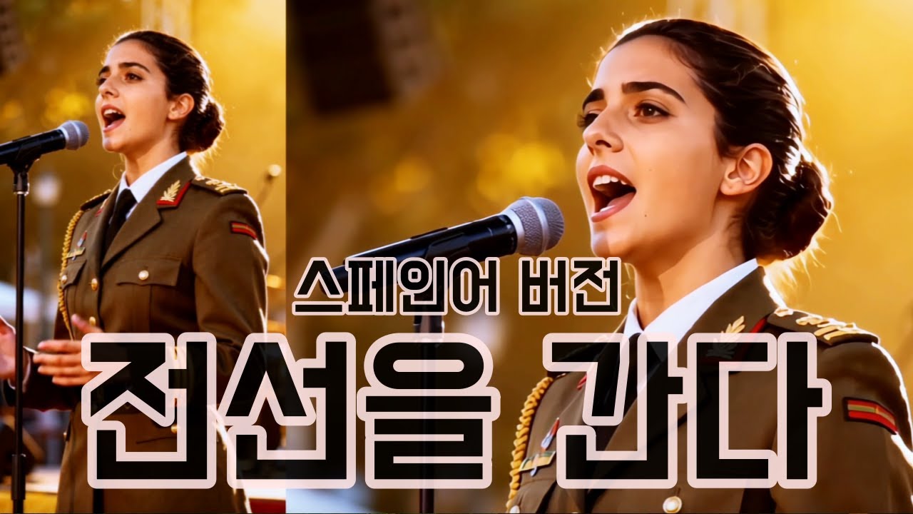 K-군가 [전선을 간다] 스페인어 버전 (스페인 여군장교 버전) K-Military Song in Spanish (ft. Spanish Female Soldiers) #K군가