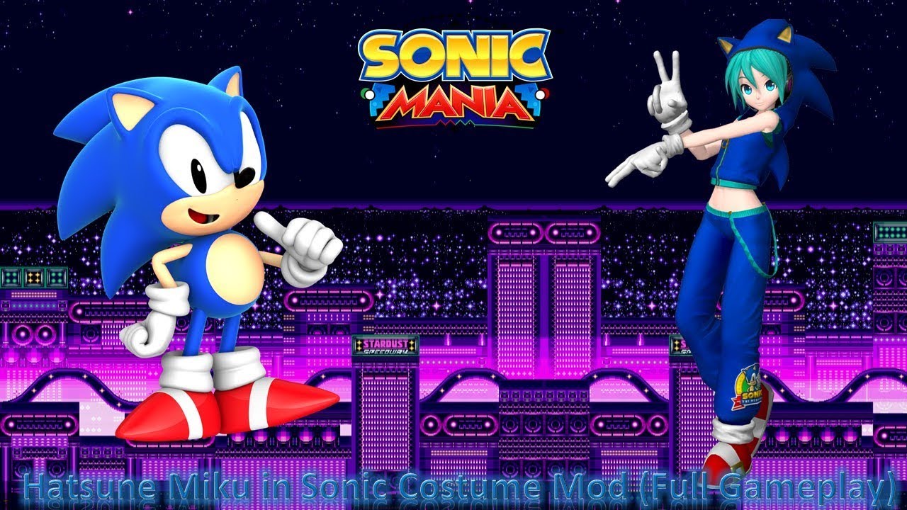 Sonic Mania (PC) Mod Part 16_ Hatsune Miku in Sonic Costume (FULL GAMEPLAY) (1080p60fps)
