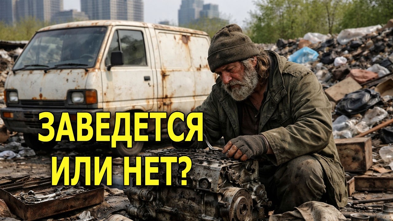 Первый запуск Mitsubishi Minicab после ремонта мотора 3g83 на коленке.