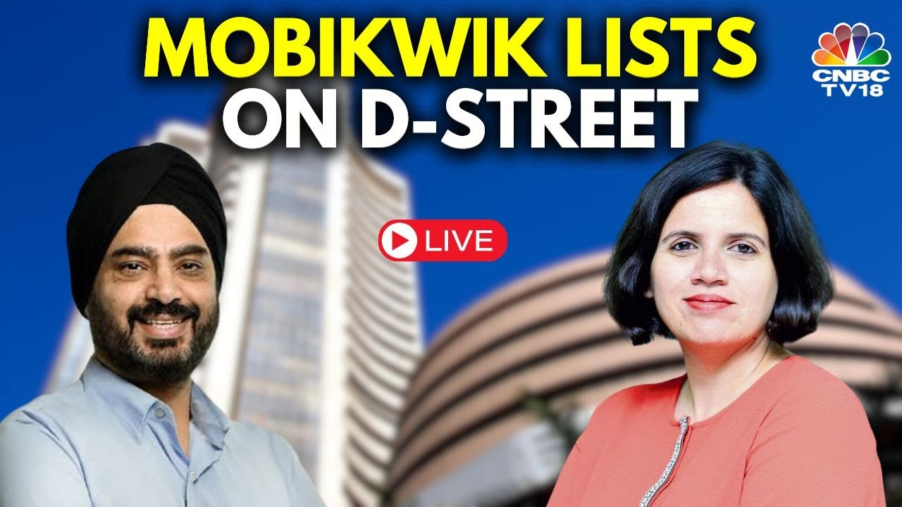 Mobikwik IPO Listing LIVE | Mobikwik Shares Lists On D-Street | Mobikwik Stock Market Debut | N18L