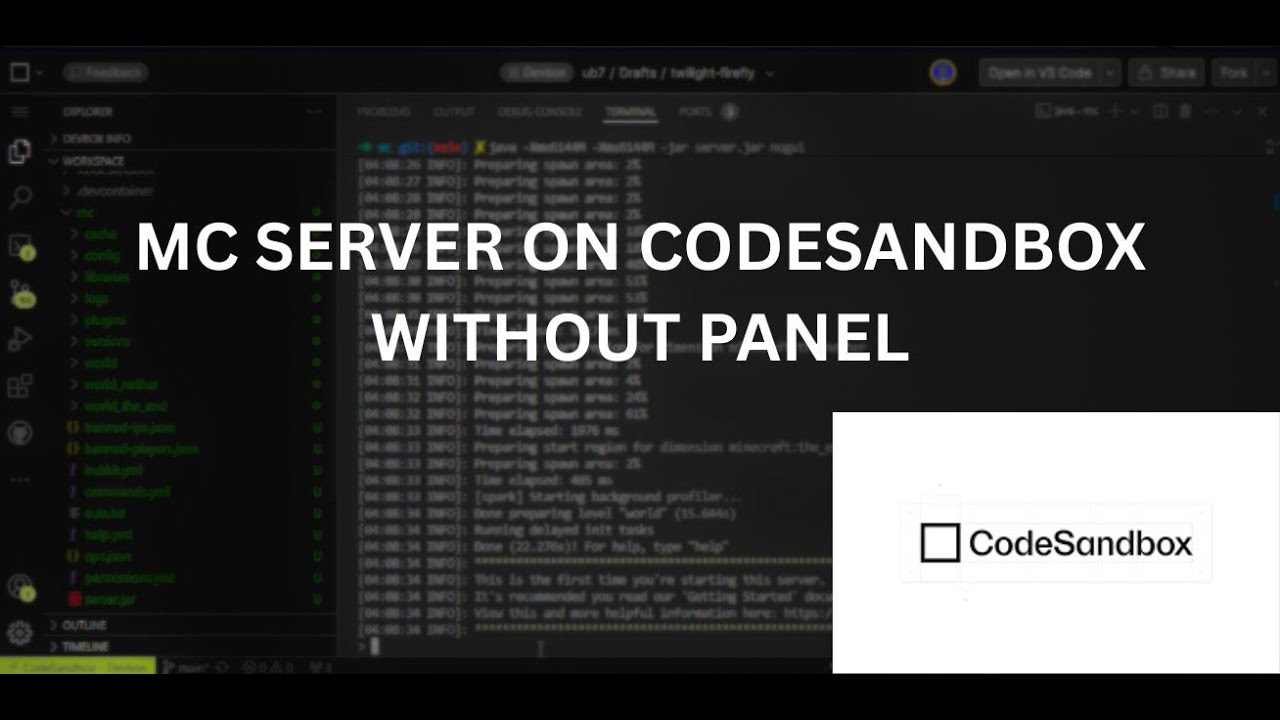 HOW TO RUN A MINECRAFT SERVER IN CODESANDBOX AND GITHUB FOR FREE WITHOUT PANEL 24/7 || UNNAMEDBOY07