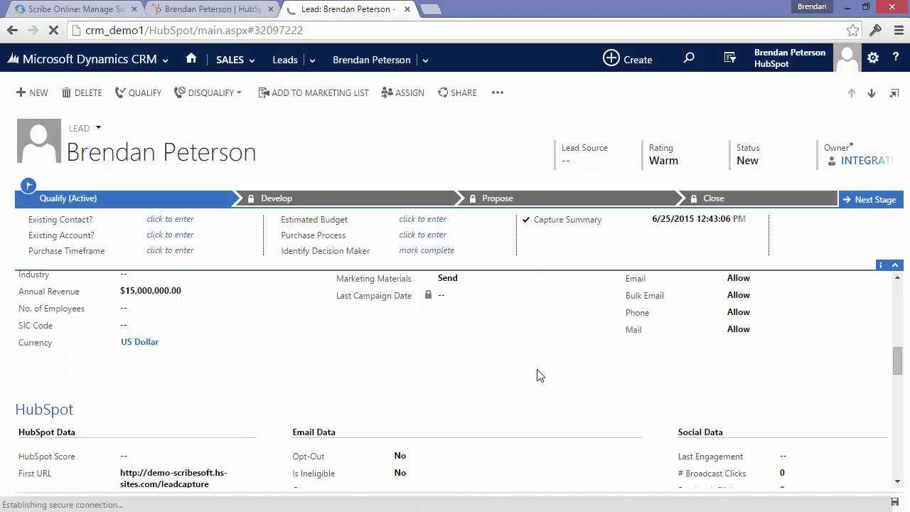 How to Integrate Data from Both MS Dynamics CRM and Hubspot's Marketing Automation Platform