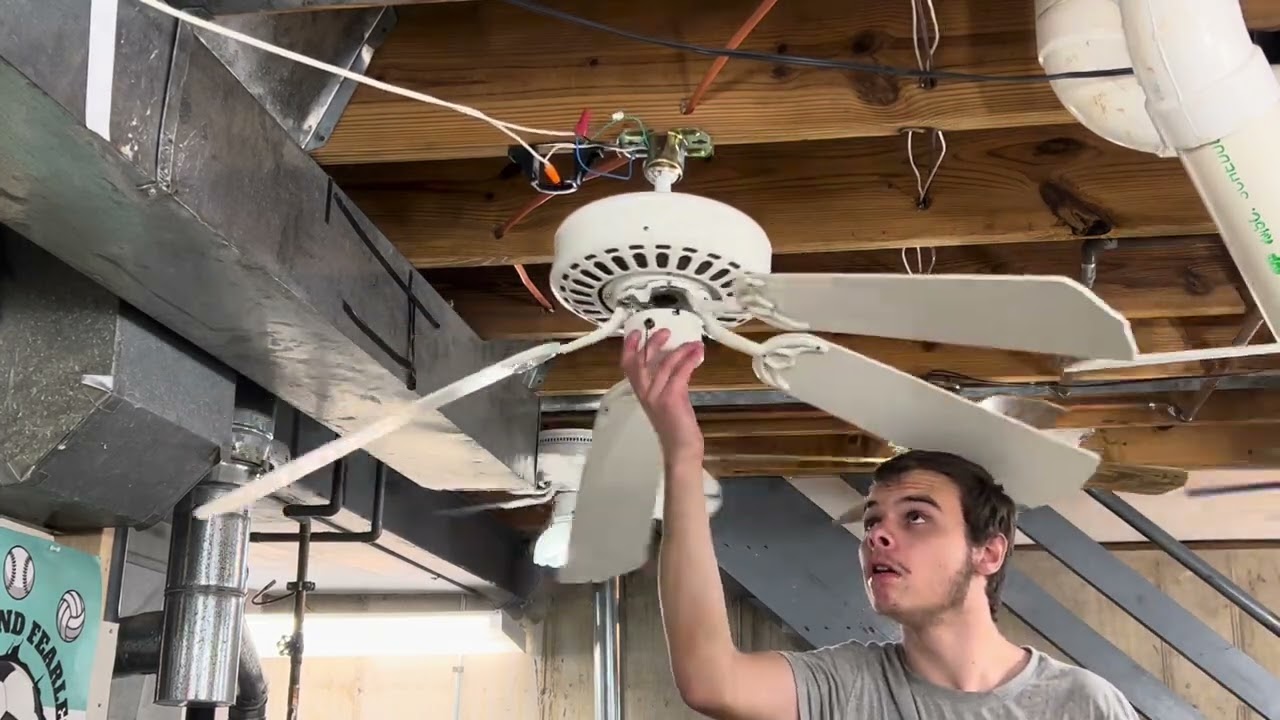 Smashing a ceiling fan