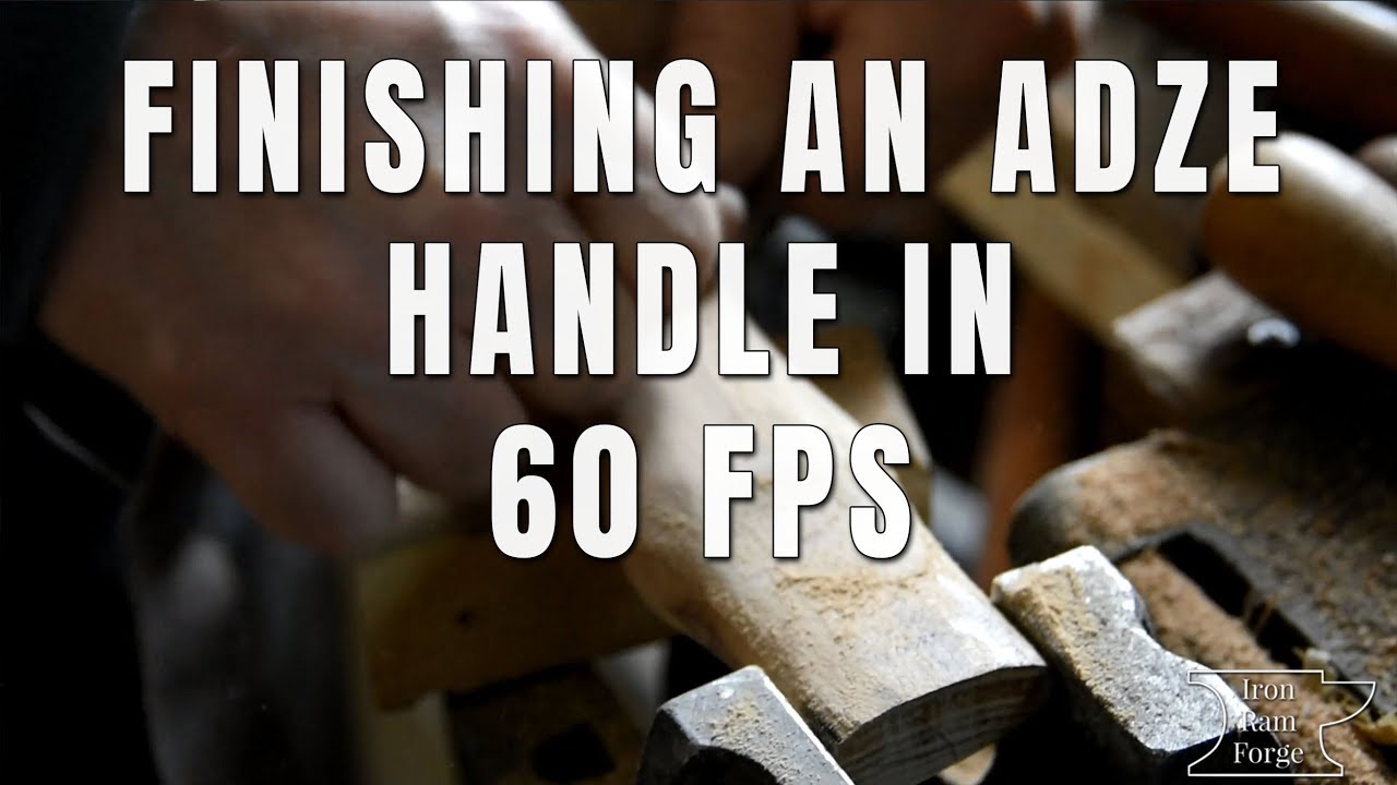 Sanding an Adze Handle in 60 FPS- Iron Ram Forge Bowl Adze Process