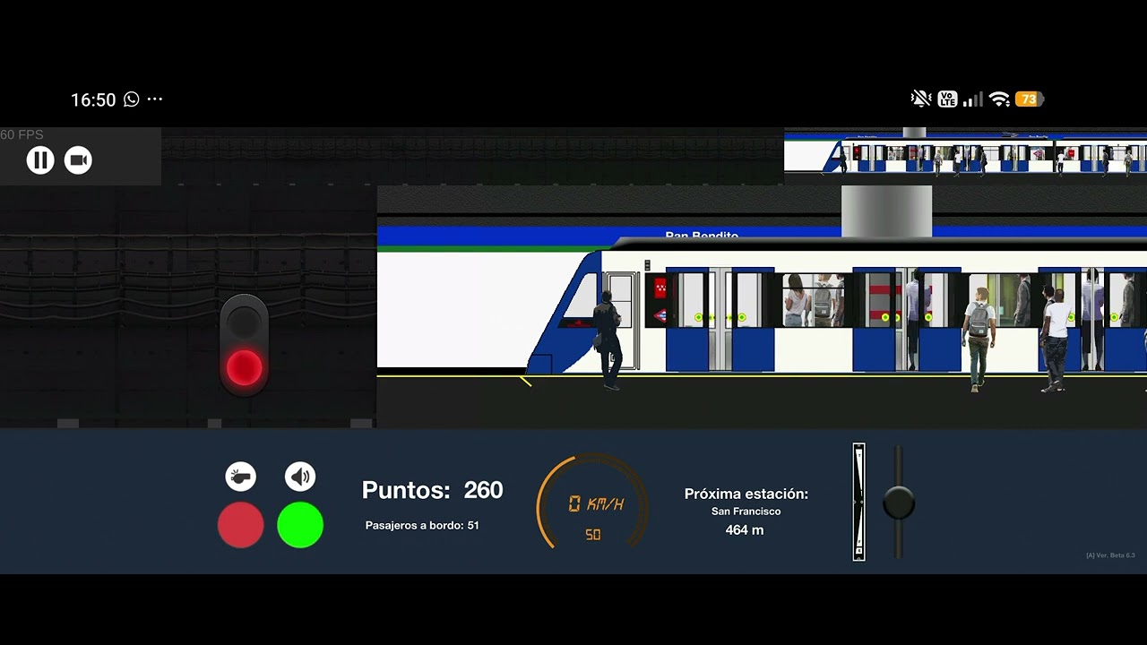 Viaje desde Abrantes hasta san francisco en metro de Madrid 2D simulator (Linea 11)