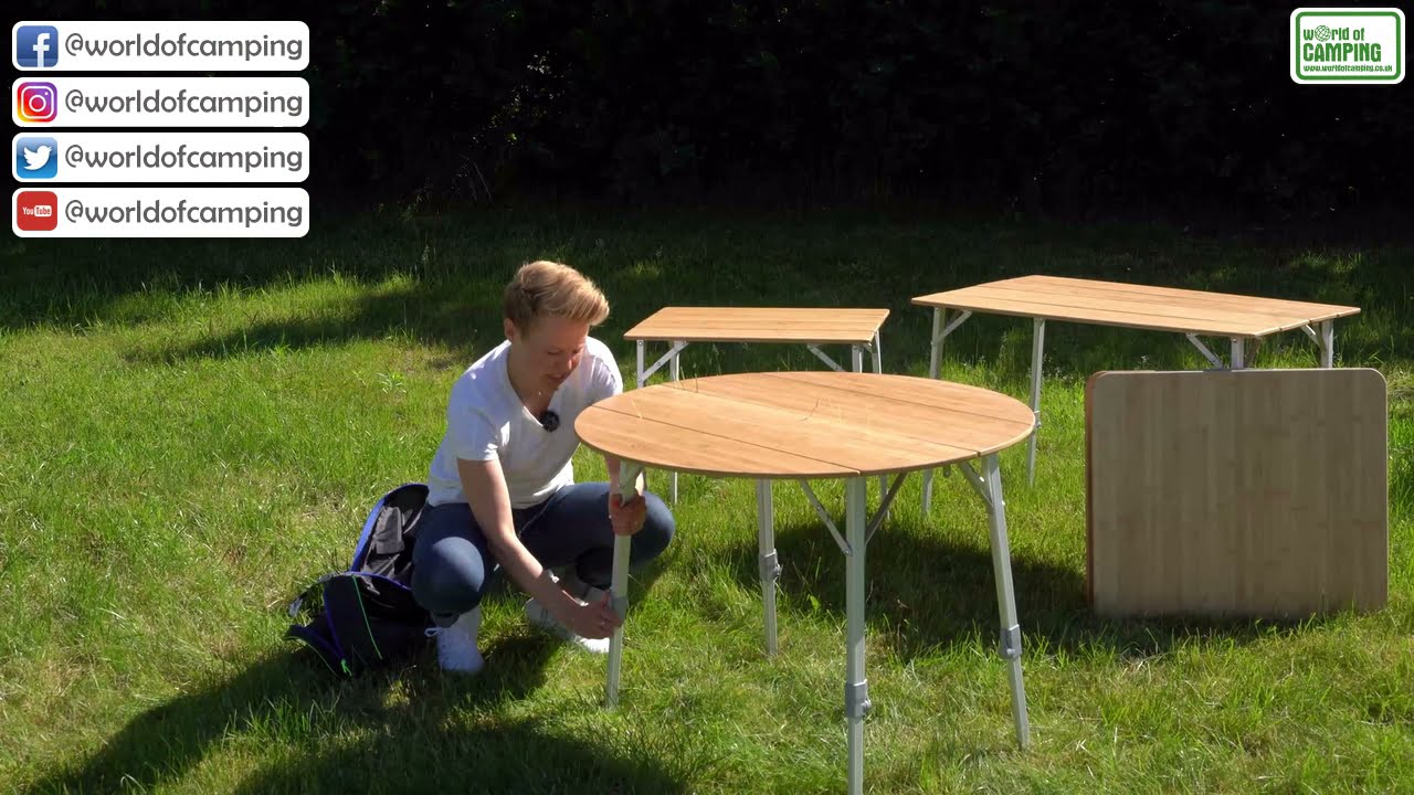 Outwell Custer Round Bamboo Table
