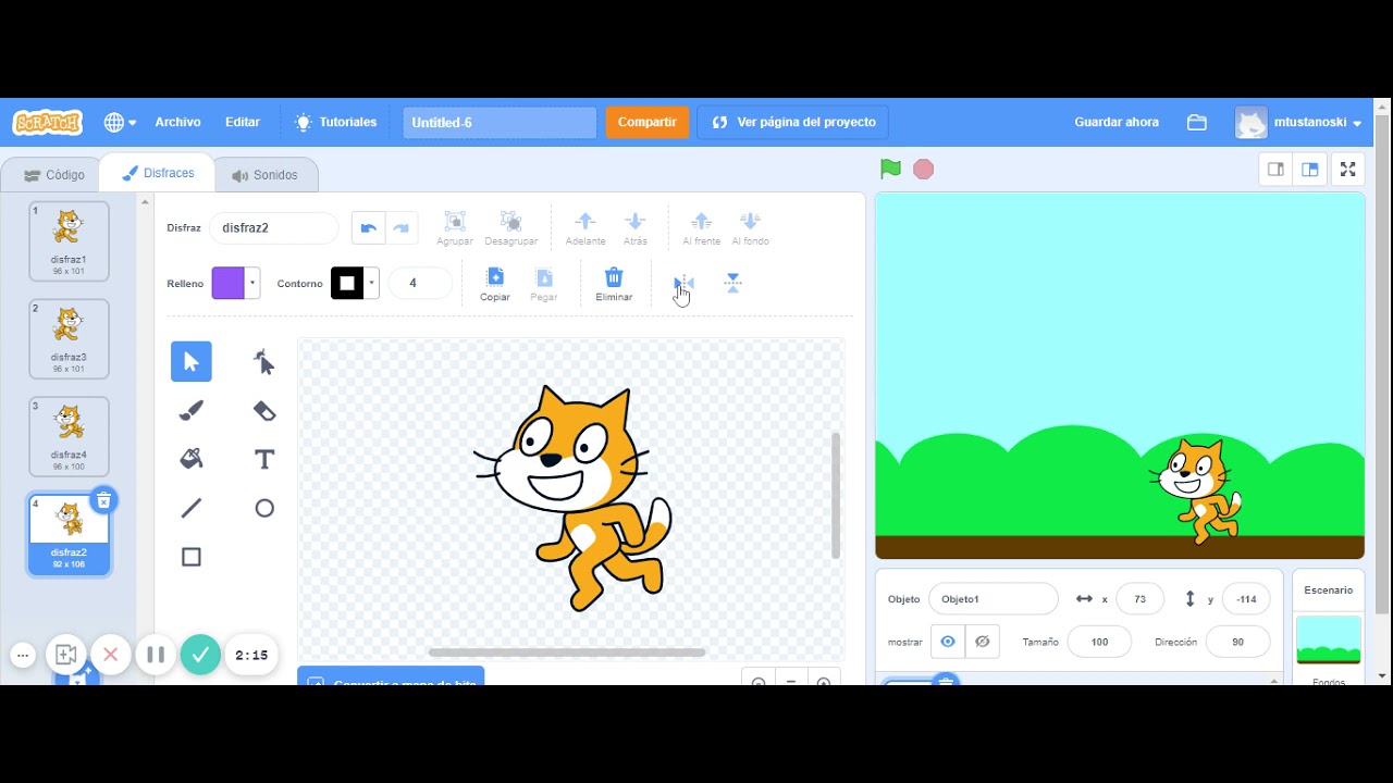 TUTORIAL SCRATCH  Animación  caminata de gato hacia ambos lados con las teclas de dirección