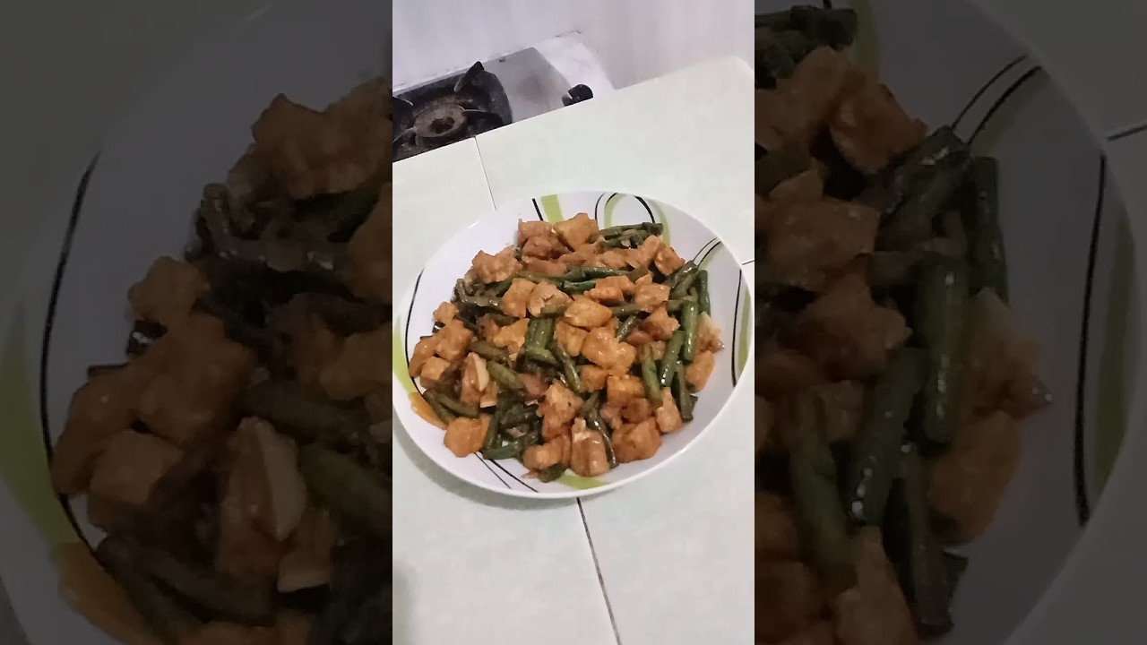 Masak oseng tahu tempe kacang panjang dan tumis daun singkong
